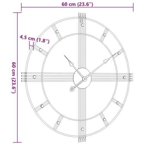 Zidni sat crni Ø 60 cm željezni Cijena
