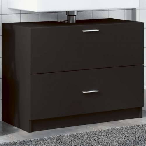Ormarić za Lavabo - Umivaonik crni 78 x 37 x 59 cm od konstruiranog drva - Crna 78 x 37 x 59 cm 1 Cijena
