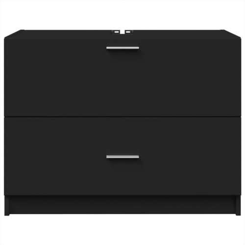 Ormarić za Lavabo - Umivaonik crni 78 x 37 x 59 cm od konstruiranog drva - Crna 78 x 37 x 59 cm 1 Cijena