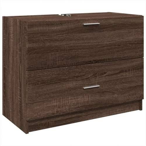 Ormarić za Lavabo - Umivaonik smeđa boja hrasta 78 x 37 x 59 cm drveni - Smeđi hrast 78 x 37 x 59 cm 1 Cijena