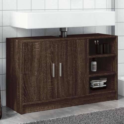 Ormarić za Lavabo - Umivaonik smeđa boja hrasta 90 x 29 x 55 cm drveni - Smeđi hrast 90 x 29 x 55 cm 1 Cijena