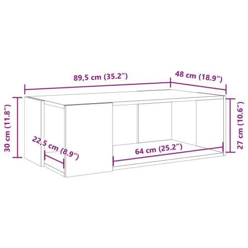 Stolić za kavu smeđa boja hrasta 89,5x48x30 cm drveni - Smeđi hrast 89.5 x 48 x 30 cm 1 Cijena