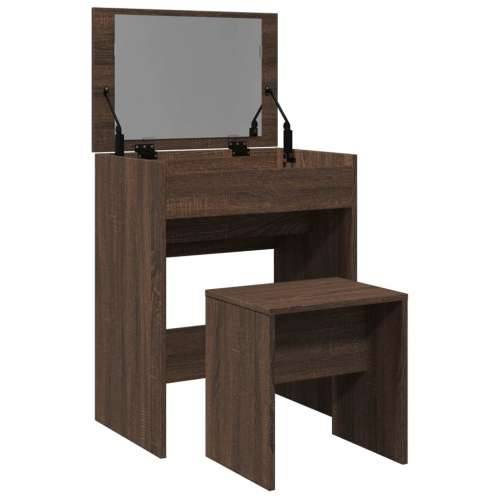 Toaletni stolić sa stolcem smeđa boja hrasta 60 x 40 x 113,5 cm - Smeđi hrast 1 Cijena