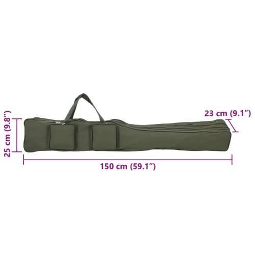 Torba za štap za pecanje tamnozelena 150 cm od tkanine Oxford - Tamnozelena 150 cm 3 odjeljka Cijena