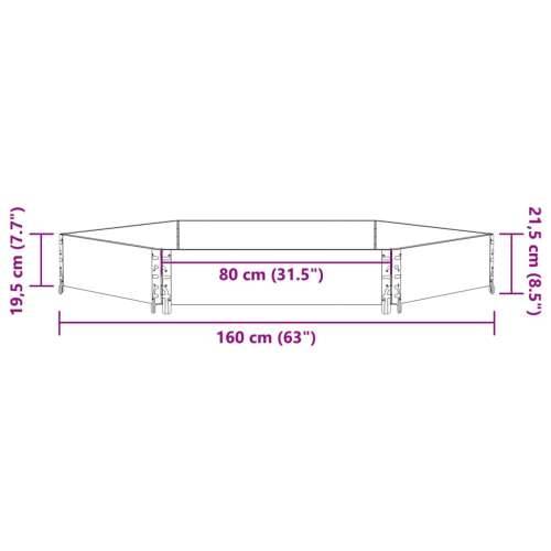 Povišena gredica šesterokutna crna 160x160 cm masivna borovina - Crna 160 x 160 cm 1 Cijena