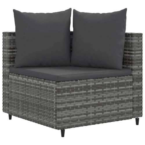 Vrtna garnitura - 4-dijelni set vrtnih sofa od poliratana s jastucima sivi - Siva 3 Cijena