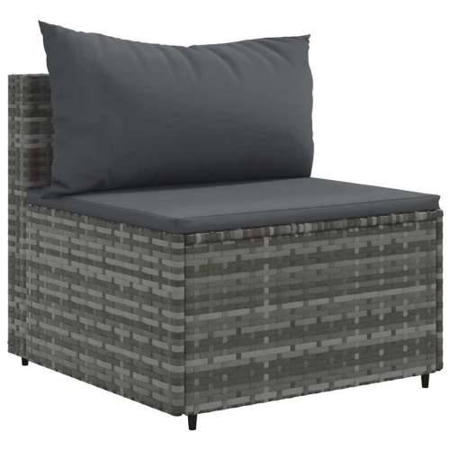 Vrtna garnitura - 4-dijelni set vrtnih sofa od poliratana s jastucima sivi - Siva 3 Cijena