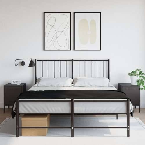 Noćni ormarići 2 kom crni 36 x 39 x 50,5 cm čelični - Crna 2 Cijena