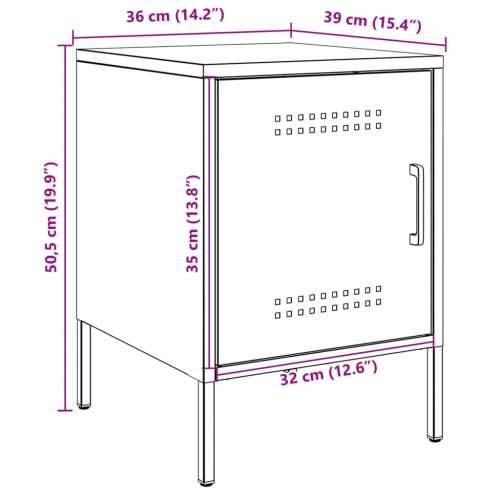 Noćni ormarići 2 kom crni 36 x 39 x 50,5 cm čelični - Crna 2 Cijena