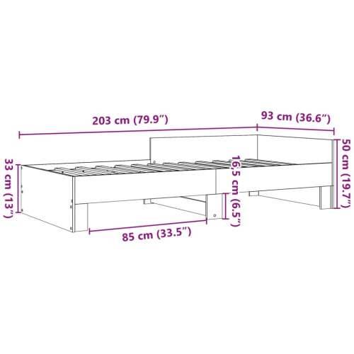 Okvir za krevet boja hrasta 90x200 cm od konstruiranog drva Sivi hrast sonoma 90 x 200 cm Cijena