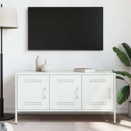 TV ormarić bijeli 100,5 x 39 x 50,5 cm čelični - Bijela 1 Cijena