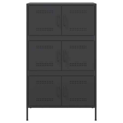 Visoka komoda crna 68 x 39 x 113 cm čelična Crna 1 Cijena