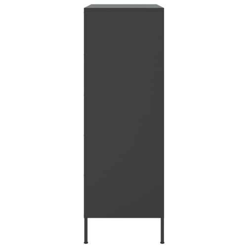 Visoka komoda crna 68 x 39 x 113 cm čelična Crna 1 Cijena