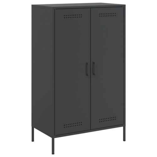 Visoka komoda crna 68 x 39 x 113 cm čelična Crna 1 Cijena