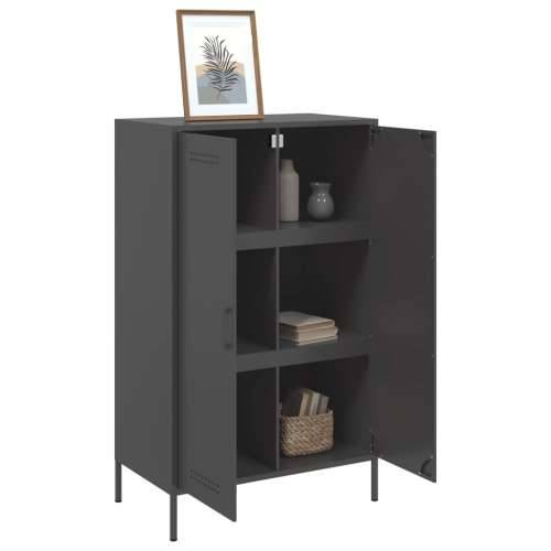 Visoka komoda crna 68 x 39 x 113 cm čelična Crna 1 Cijena