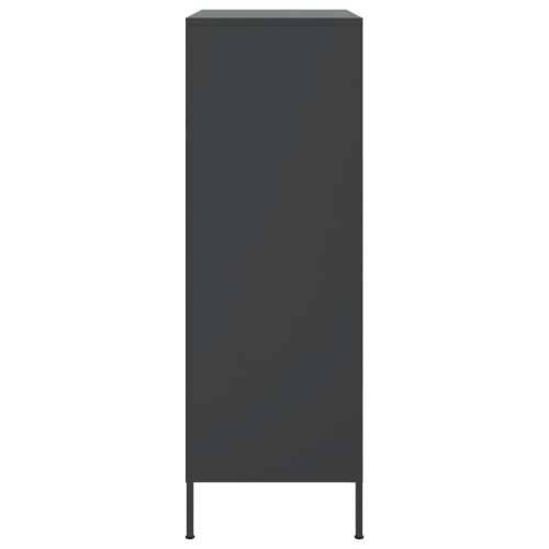 Visoka komoda crna 68 x 39 x 113 cm čelična Crna 1 Cijena