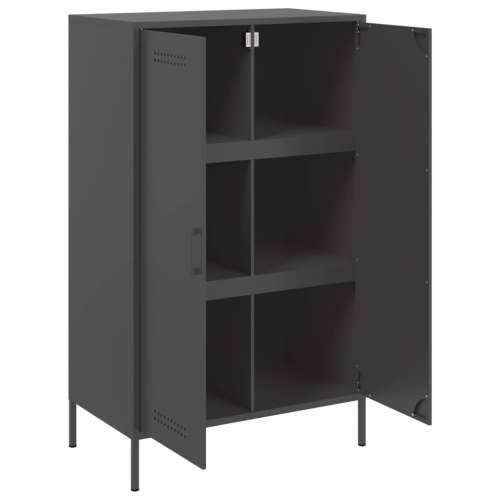 Visoka komoda crna 68 x 39 x 113 cm čelična Crna 1 Cijena