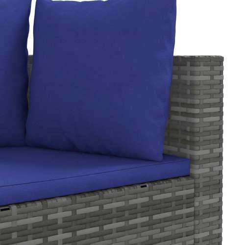 Vrtna garnitura - 7-dijelni set vrtnih sofa sivi od poliratana - Siva i plava 6 Cijena