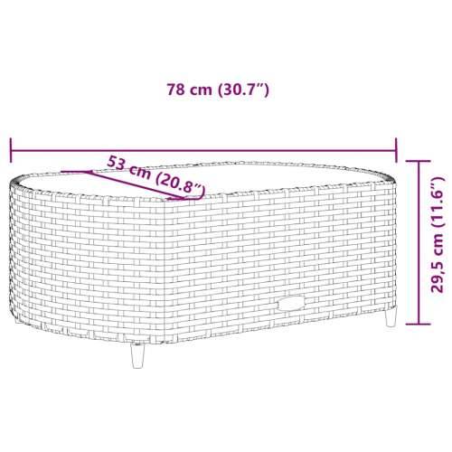 Vrtna garnitura - 7-dijelni set vrtnih sofa sivi od poliratana - Siva i plava 6 Cijena