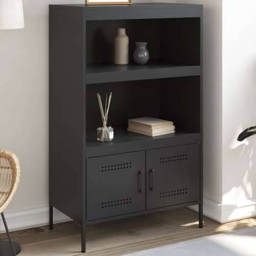 Visoka komoda crna 68 x 39 x 113 cm čelična Crna 1 Cijena