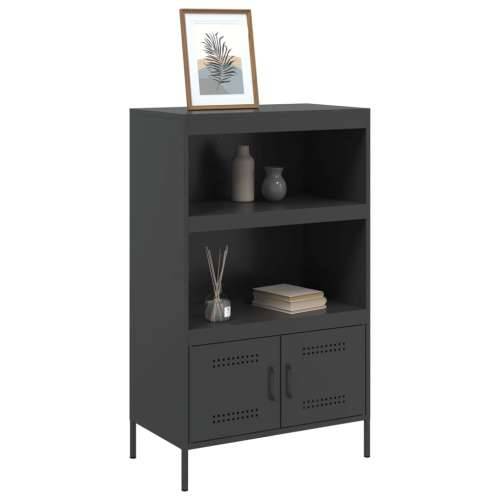 Visoka komoda crna 68 x 39 x 113 cm čelična Crna 1 Cijena