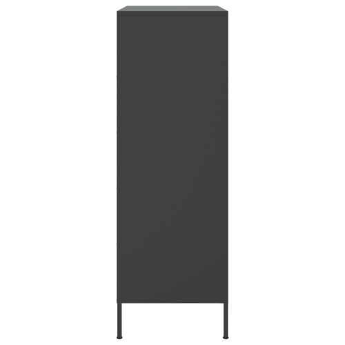 Visoka komoda crna 68 x 39 x 113 cm čelična Crna 1 Cijena