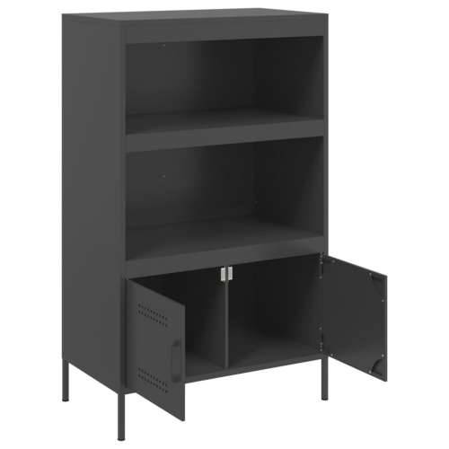 Visoka komoda crna 68 x 39 x 113 cm čelična Crna 1 Cijena