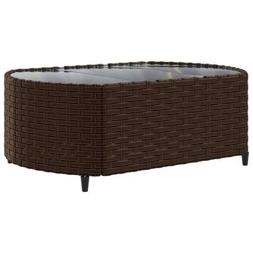 Vrtna garnitura - 5-dijelni set vrtnih sofa s jastucima poliratan smeđi - Smeđe-crvena 5 Cijena