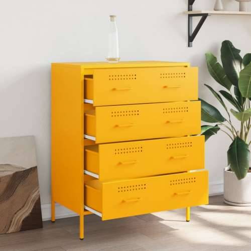 Komoda boja senfa 68 x 39 x 89 cm čelični - Žuta 1 Cijena