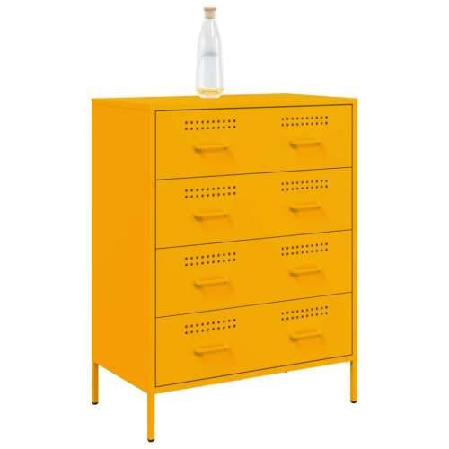 Komoda boja senfa 68 x 39 x 89 cm čelični - Žuta 1 Cijena