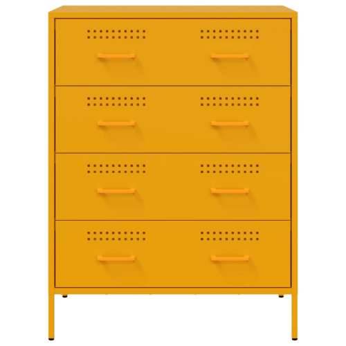 Komoda boja senfa 68 x 39 x 89 cm čelični - Žuta 1 Cijena
