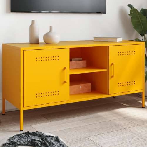 TV ormarić žuta boja senfa 100,5 x 39 x 50,5 cm čelični - Žuta 1 Cijena