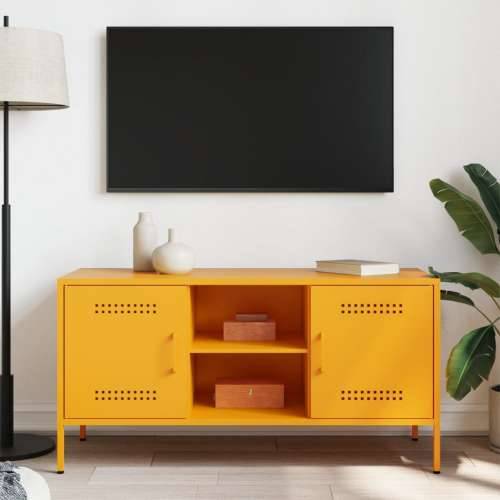 TV ormarić žuta boja senfa 100,5 x 39 x 50,5 cm čelični - Žuta 1 Cijena