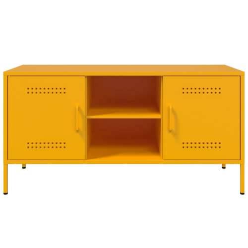 TV ormarić žuta boja senfa 100,5 x 39 x 50,5 cm čelični - Žuta 1 Cijena