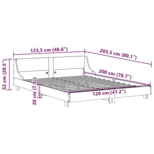 Okvir kreveta bez madraca voštano smeđi 120x200 cm od borovine Voštano smeđa 120 x 200 cm Cijena