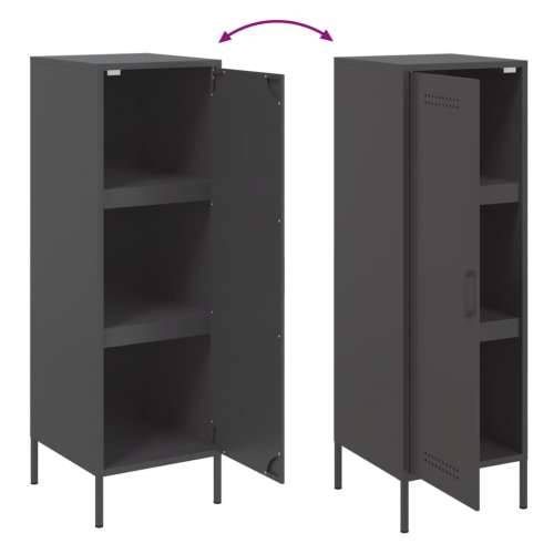 Visoka komoda crna 36 x 39 x 113 cm čelična Crna 1 Cijena