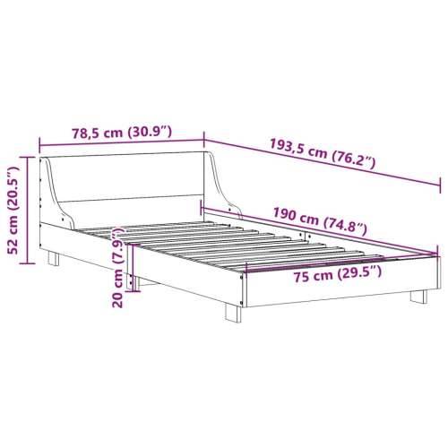 Okvir kreveta bez madraca 75 x 190 cm od masivne borovine - Prirodna 75 x 190 cm Cijena