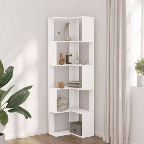Kutni regal za knjige s 5 razine bijeli 50x50x179 cm drveni - Bijela 1 Cijena