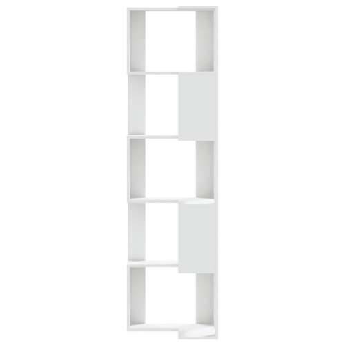 Kutni regal za knjige s 5 razine bijeli 50x50x179 cm drveni - Bijela 1 Cijena