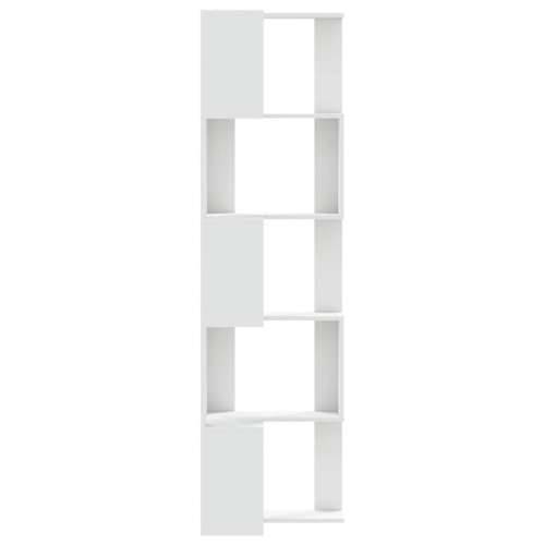 Kutni regal za knjige s 5 razine bijeli 50x50x179 cm drveni - Bijela 1 Cijena