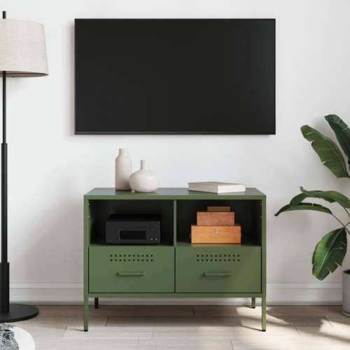 TV ormarić maslinastozeleni 68 x 39 x 50,5 cm čelični - Zelena 1 Cijena