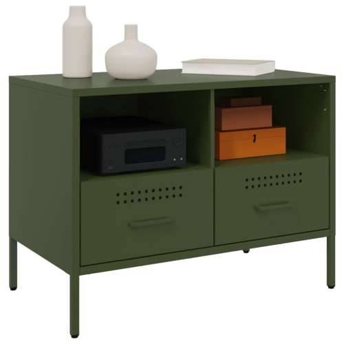 TV ormarić maslinastozeleni 68 x 39 x 50,5 cm čelični - Zelena 1 Cijena