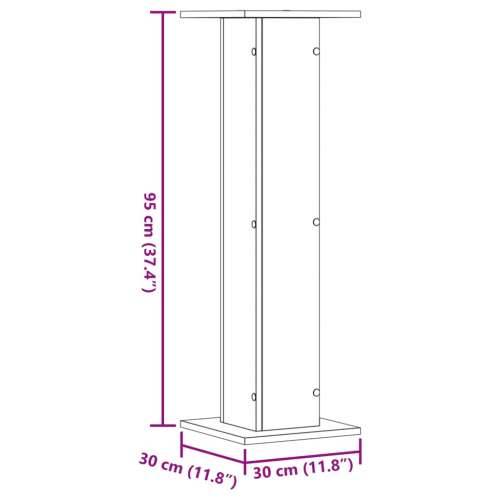 Stalci za zvučnike 2 kom crni 30x30x95 cm konstruirano drvo - Crna 30 x 30 x 95 cm Cijena