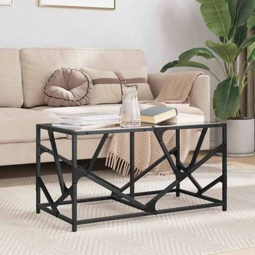 Stolić za kavu s crnom staklenom površinom 78,5x40x41 cm čelik - Crna 1 Cijena