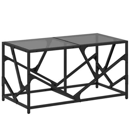 Stolić za kavu s crnom staklenom površinom 78,5x40x41 cm čelik - Crna 1 Cijena