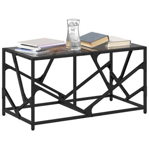 Stolić za kavu s crnom staklenom površinom 78,5x40x41 cm čelik - Crna 1 Cijena