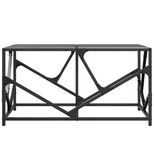 Stolić za kavu s crnom staklenom površinom 78,5x40x41 cm čelik - Crna 1 Cijena