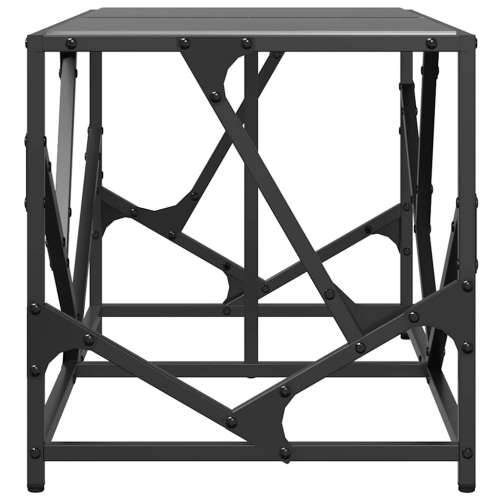 Stolić za kavu s crnom staklenom površinom 78,5x40x41 cm čelik - Crna 1 Cijena