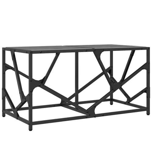 Stolić za kavu s crnom staklenom površinom 78,5x40x41 cm čelik - Crna 1 Cijena