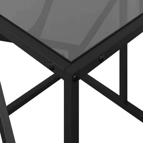Stolić za kavu s crnom staklenom površinom 78,5x40x41 cm čelik - Crna 1 Cijena